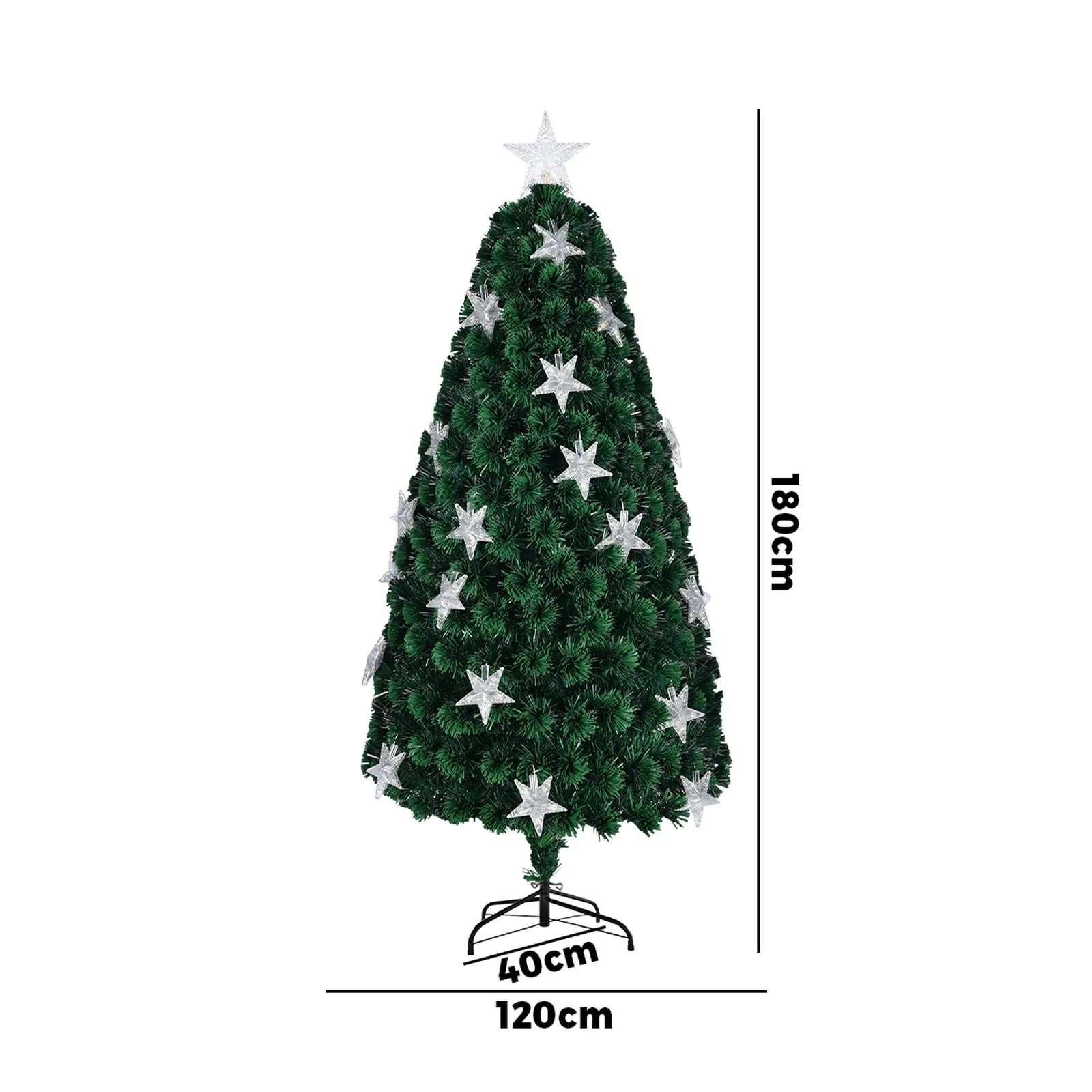 Mazam Christmas Tree 1.8M 6FT Fibre Optics Xmas Trees Green with LED lights