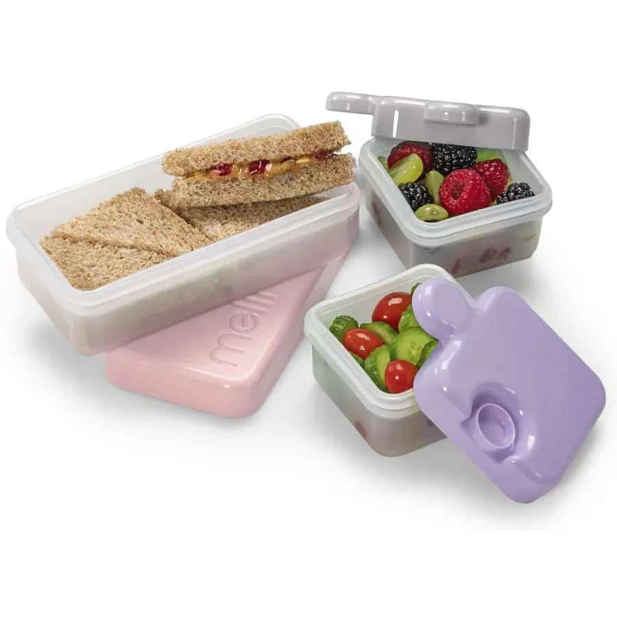 Melii Puzzle Food Container - Pink, Purple, Grey