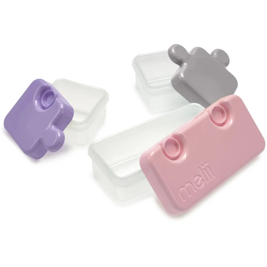 Melii Puzzle Food Container - Pink, Purple, Grey