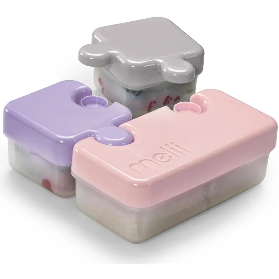 Melii Puzzle Food Container - Pink, Purple, Grey