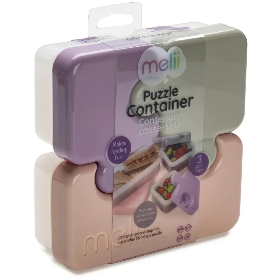 Melii Puzzle Food Container - Pink, Purple, Grey