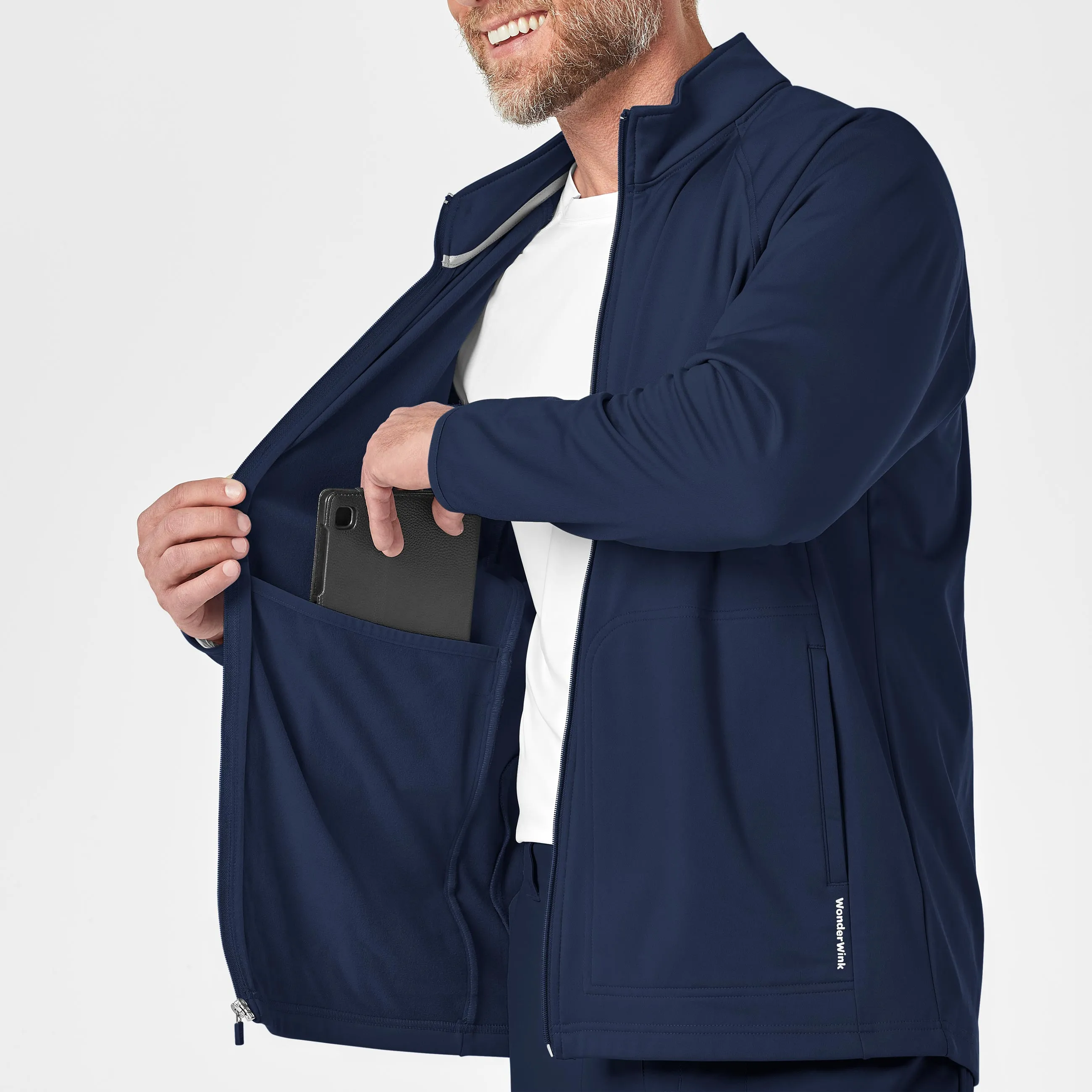 Men's Fleece Full Zip Jacket - Navy