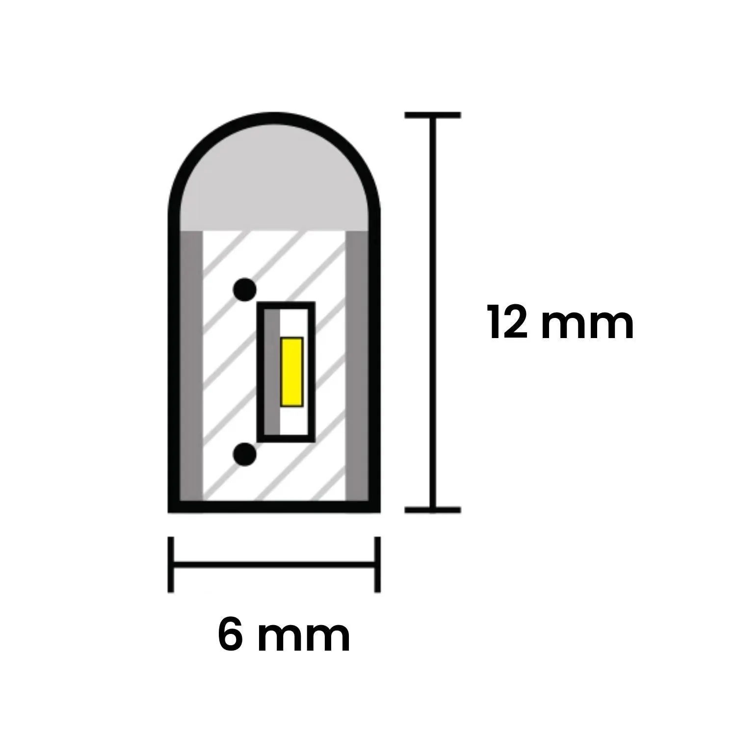 Mini Golden LED Neon Flex 12V 6x12mm 120LED/m IP65 Waterproof 1cm Cut