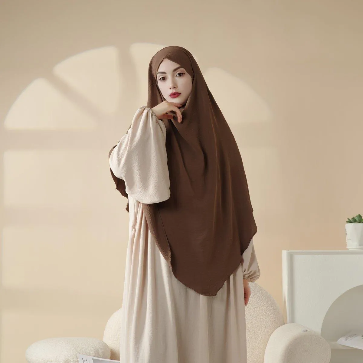 MK010 New Crepe Two Layers Khimar