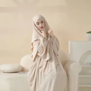 MK010 New Crepe Two Layers Khimar