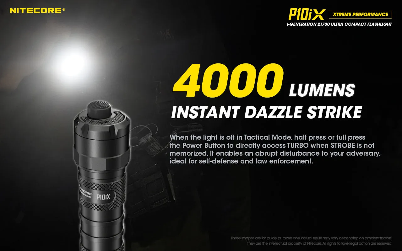 NITECORE P10iX i-Generation 21700 Ultra Compact Tactical Flashlight with 4000 lumens