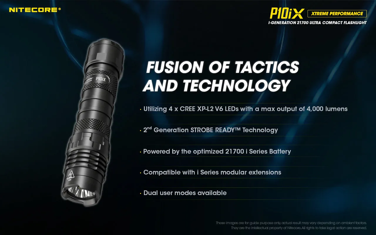 NITECORE P10iX i-Generation 21700 Ultra Compact Tactical Flashlight with 4000 lumens