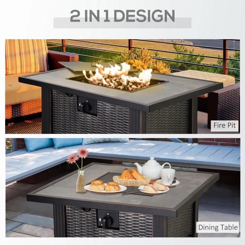 Outsunny 30 Inch Outdoor Propane Gas Fire Pit Table