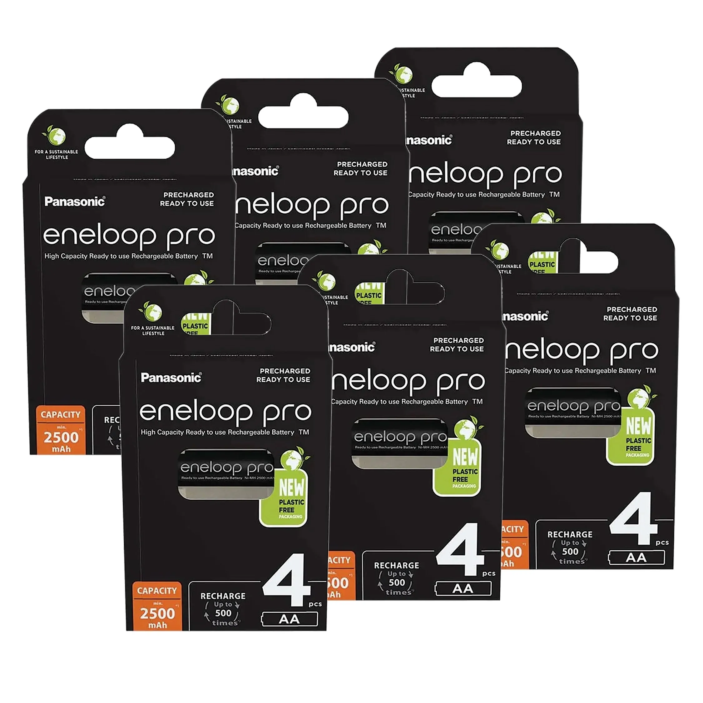 Panasonic ENELOOP PRO 1.2V 2500mAh Ni-Mh Rechargeable AA Batteries - Pack of 24