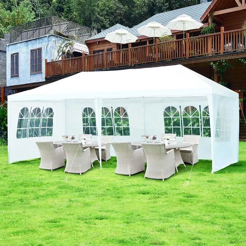 PulseMartix  10' x 20' Canopy Tent Heavy Duty Wedding Party Tent Outdoor Gazebo Tent with 6 Removable Sidewalls & Carrying Bag