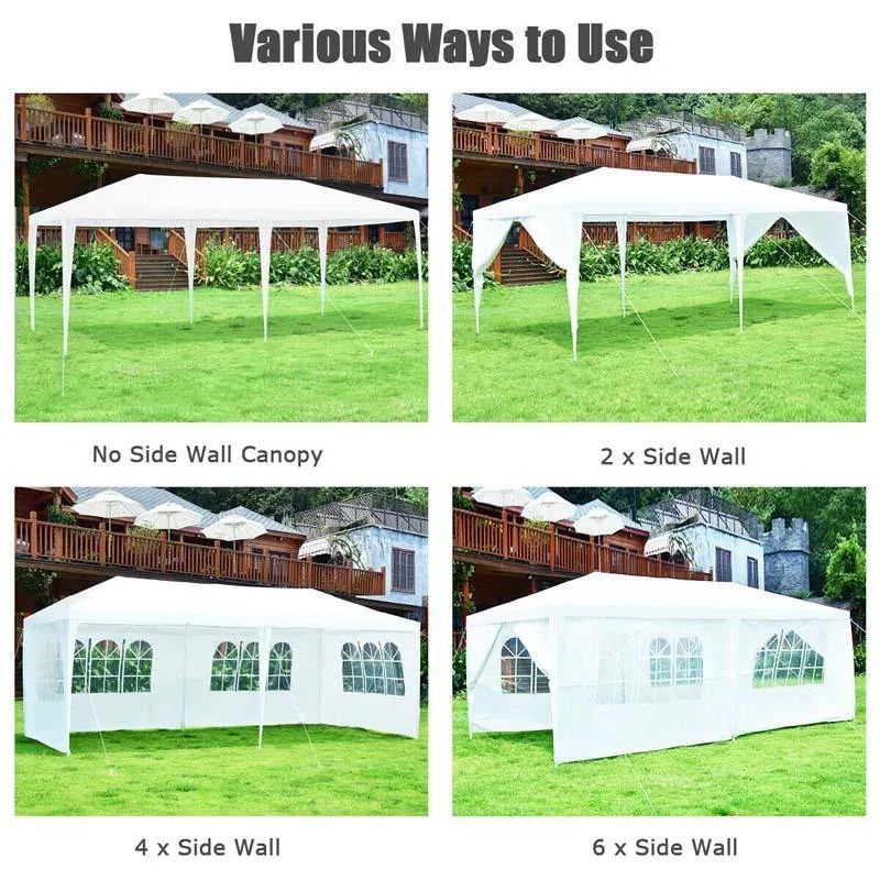 PulseMartix  10' x 20' Canopy Tent Heavy Duty Wedding Party Tent Outdoor Gazebo Tent with 6 Removable Sidewalls & Carrying Bag