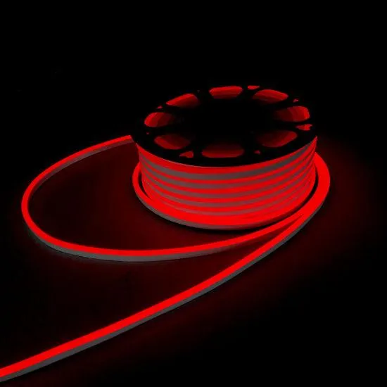 Red LED Neon Flex 220V 240V 8x16mm 120LEDs/m IP65 Waterproof with UK Plug