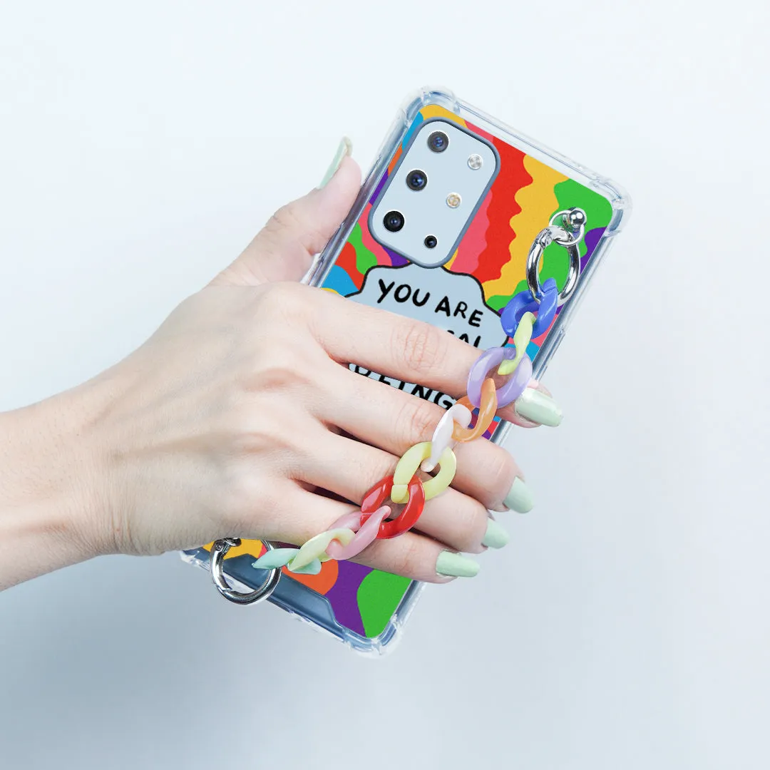 Self Inspiring Colorful Case with Chain Bracelet- OnePlus