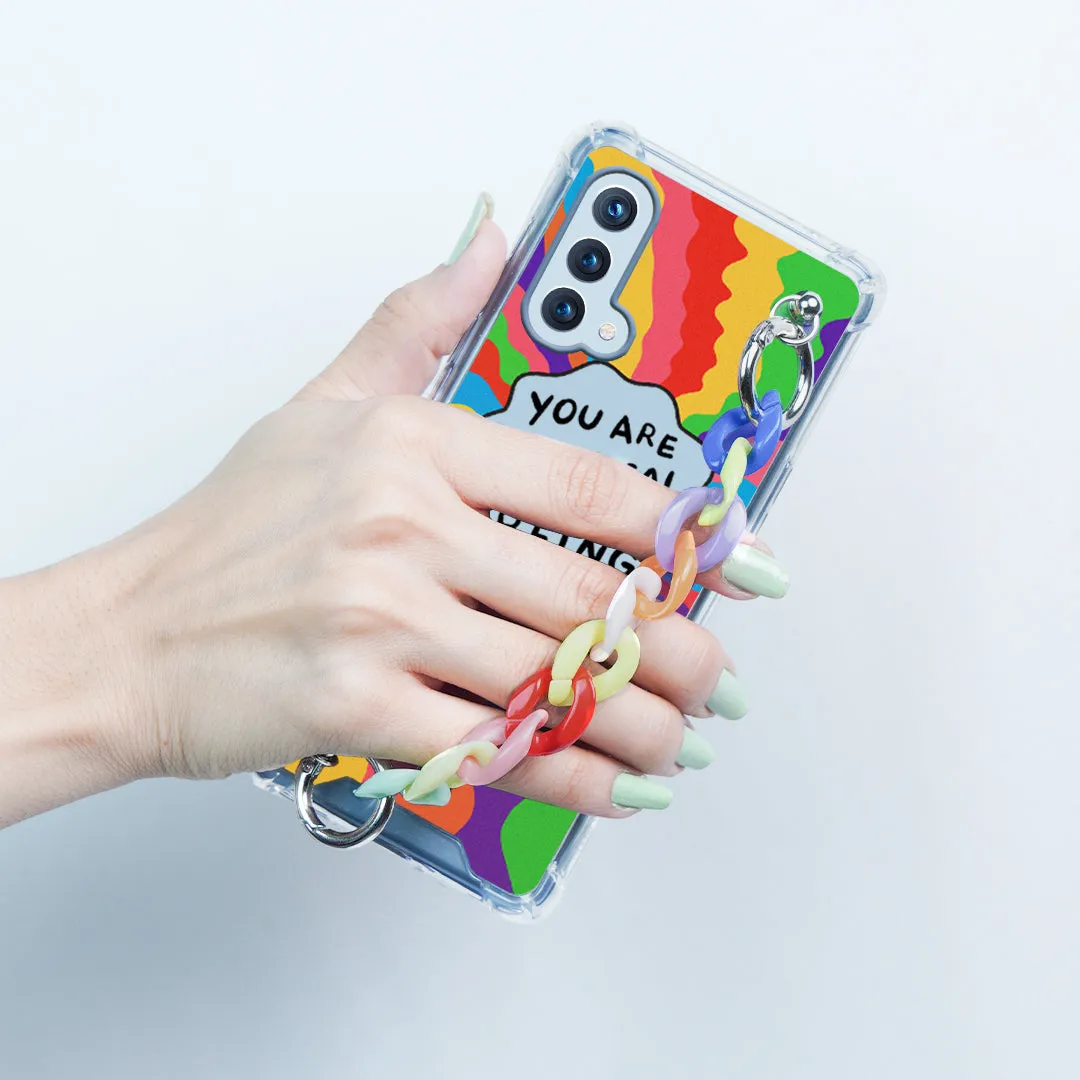 Self Inspiring Colorful Case with Chain Bracelet- OnePlus