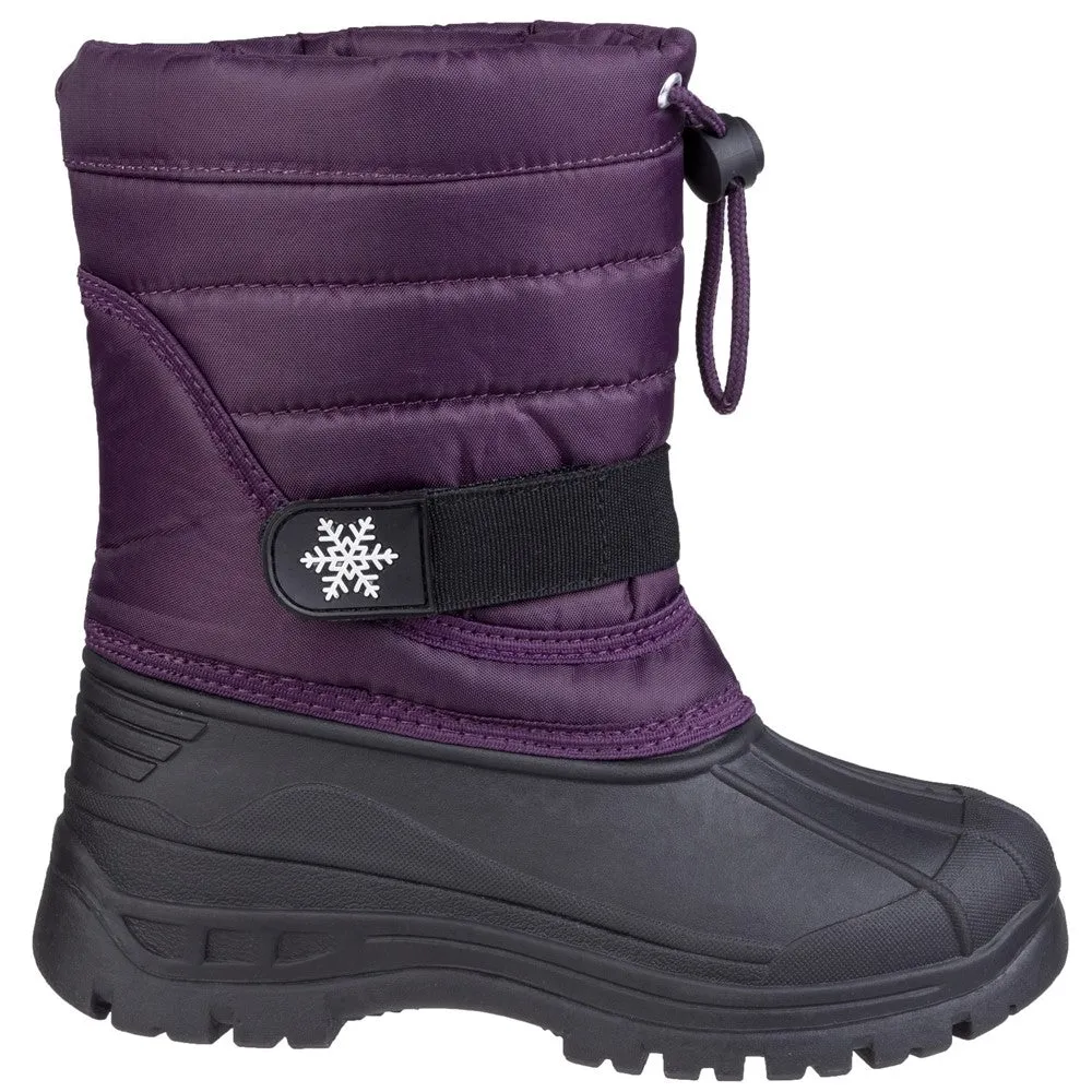 Senior Icicle Toggle Lace Snow Boots Purple