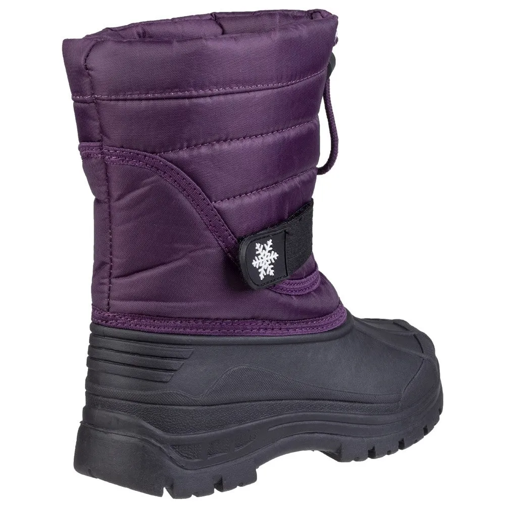 Senior Icicle Toggle Lace Snow Boots Purple