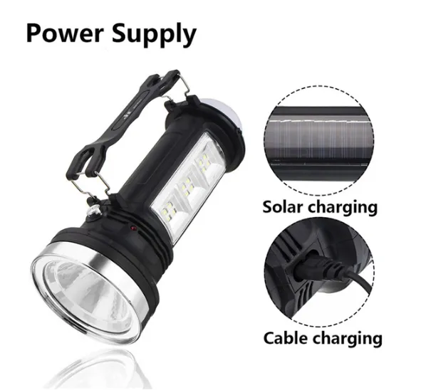 Solar Powered Portable LED Camping Light Lantern Rechargeable Outdoor Emergency Lamp