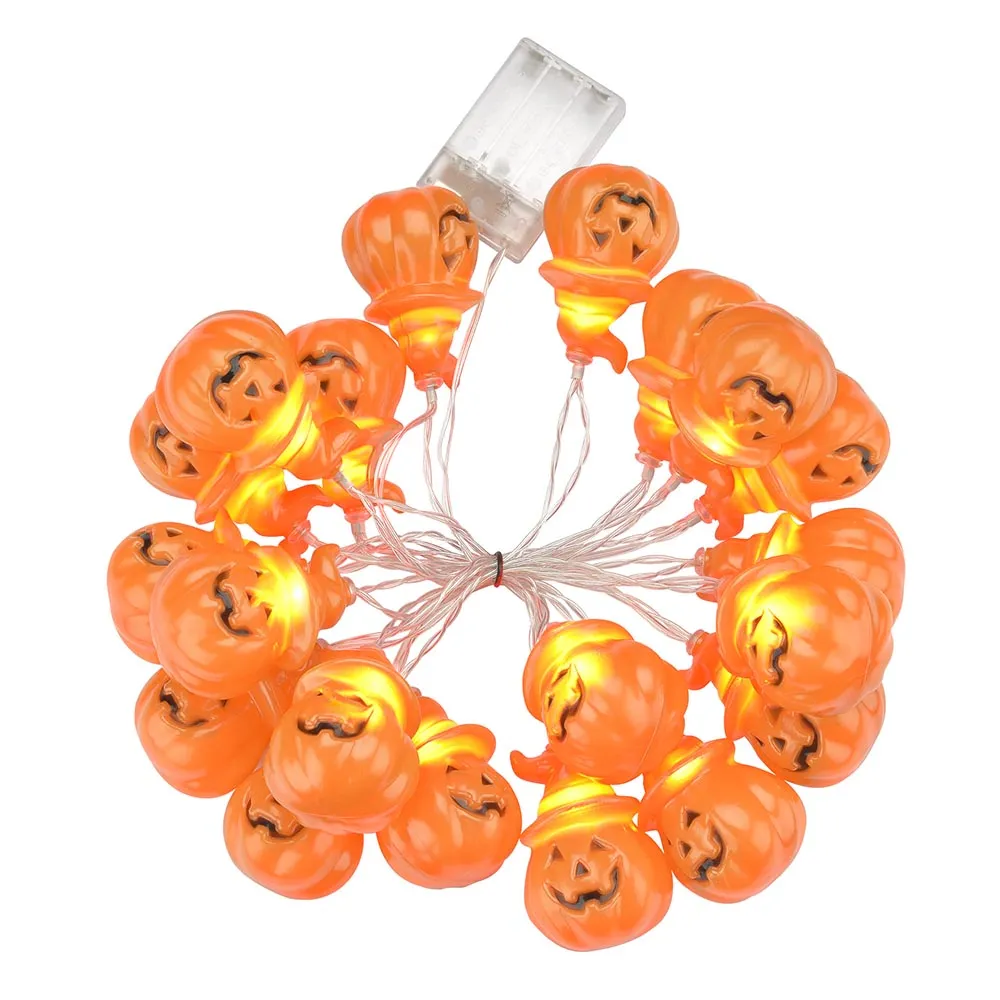 TheLAShop Halloween Fairy Light Orange Pumpkin with Hat 10ft