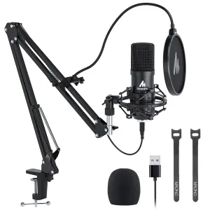 USB Microphone, MAONO 192kHz/24Bit Plug & Play PC Computer Podcast Condenser.