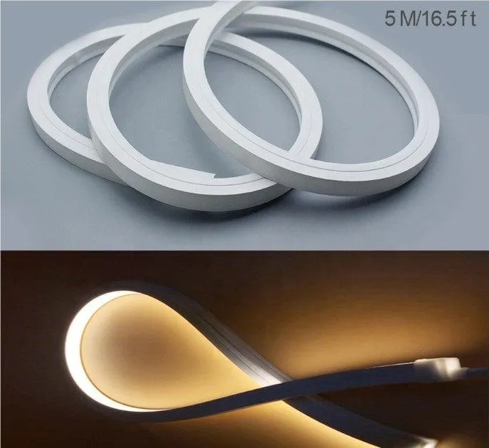 Warm White Neon Flex 3000K 48V 16x16mm Flat Shape Vertical Bending IP65 Waterproof LED Neon Flex Only