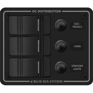 Water Resistant Circuit Breaker Panel 3 Position-Black