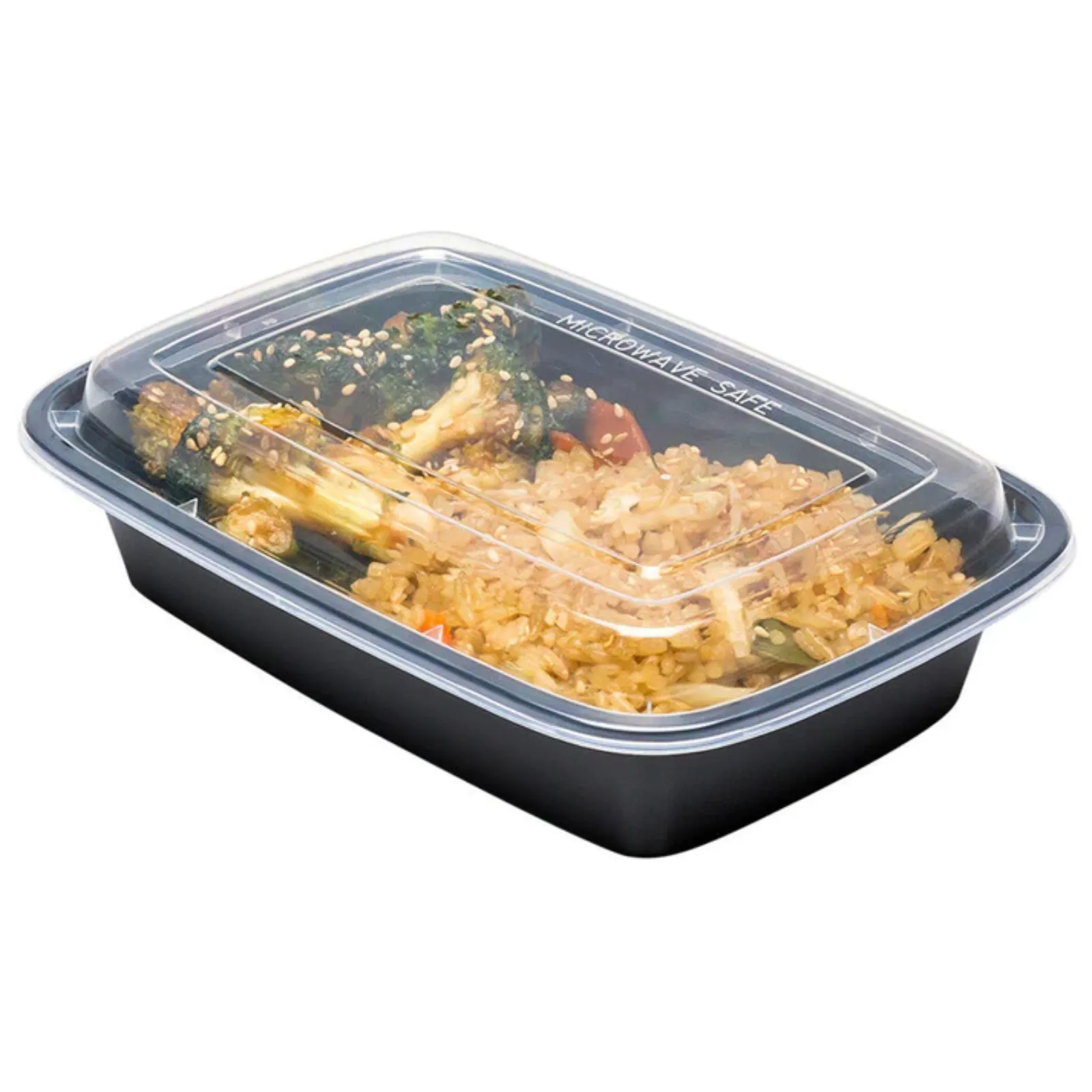 *WHOLESALE* 28oz. Black Rectangular Containers with clear lids | 150 ct/Case